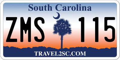 SC license plate ZMS115
