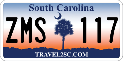 SC license plate ZMS117