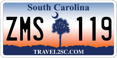 SC license plate ZMS119