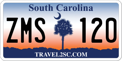 SC license plate ZMS120