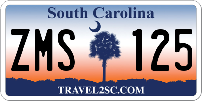 SC license plate ZMS125