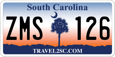 SC license plate ZMS126