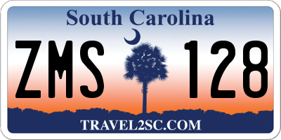 SC license plate ZMS128