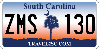 SC license plate ZMS130