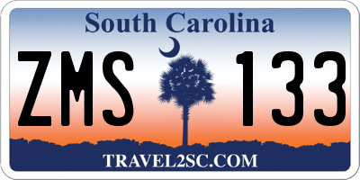 SC license plate ZMS133