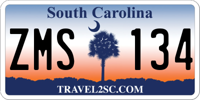 SC license plate ZMS134