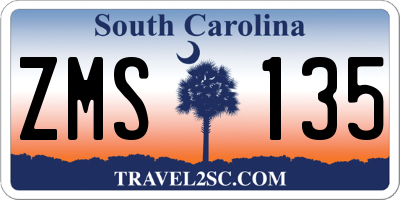 SC license plate ZMS135