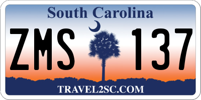 SC license plate ZMS137
