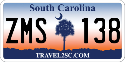 SC license plate ZMS138