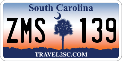 SC license plate ZMS139