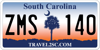 SC license plate ZMS140