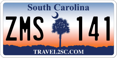 SC license plate ZMS141