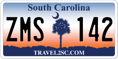 SC license plate ZMS142