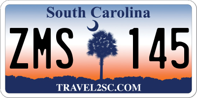SC license plate ZMS145