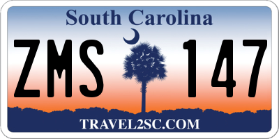SC license plate ZMS147
