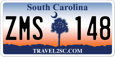 SC license plate ZMS148