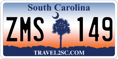 SC license plate ZMS149