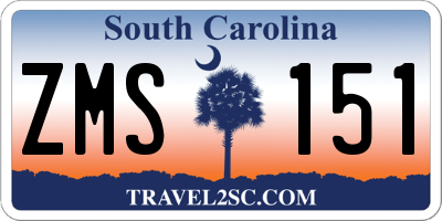 SC license plate ZMS151