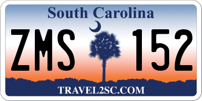 SC license plate ZMS152