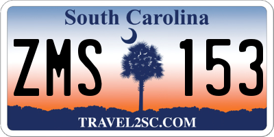 SC license plate ZMS153
