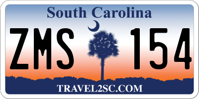 SC license plate ZMS154
