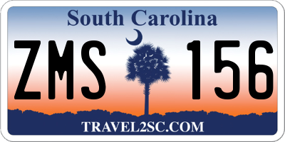 SC license plate ZMS156