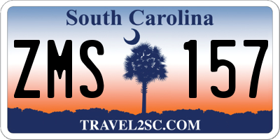 SC license plate ZMS157