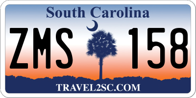 SC license plate ZMS158