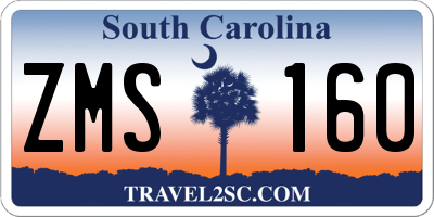 SC license plate ZMS160