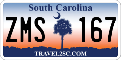 SC license plate ZMS167