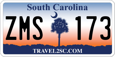 SC license plate ZMS173