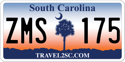 SC license plate ZMS175