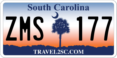 SC license plate ZMS177