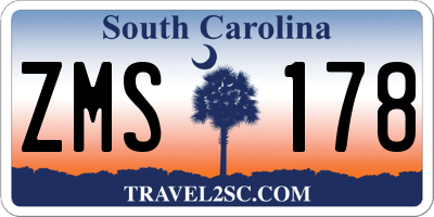 SC license plate ZMS178