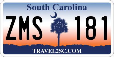 SC license plate ZMS181