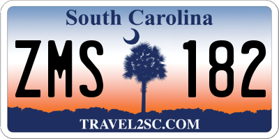 SC license plate ZMS182