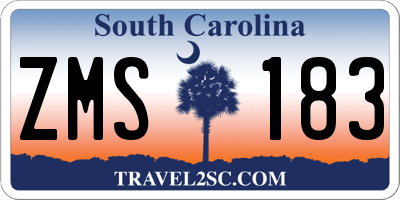 SC license plate ZMS183