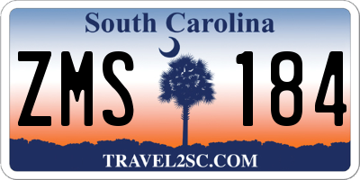 SC license plate ZMS184