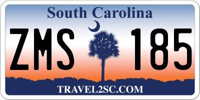SC license plate ZMS185