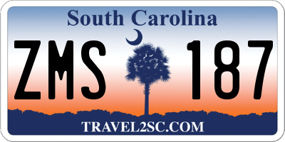SC license plate ZMS187