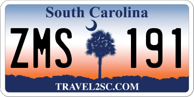 SC license plate ZMS191