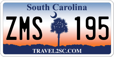 SC license plate ZMS195