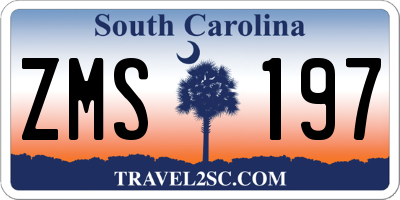 SC license plate ZMS197