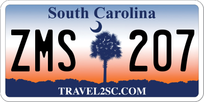 SC license plate ZMS207