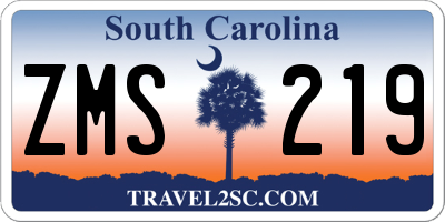 SC license plate ZMS219