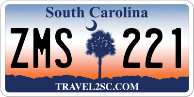 SC license plate ZMS221