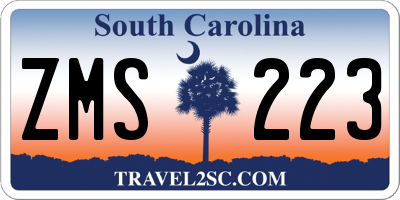 SC license plate ZMS223
