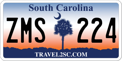 SC license plate ZMS224