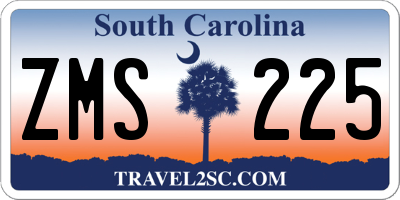 SC license plate ZMS225