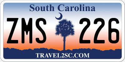 SC license plate ZMS226